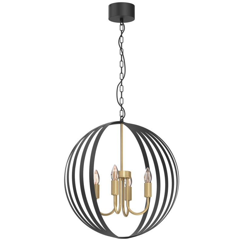 Żyrandol Luminex Sparkle Black/gold x4