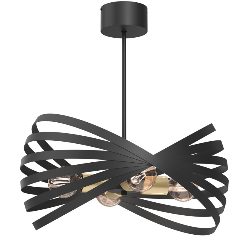 Żyrandol Luminex Sparkle Black/gold x4