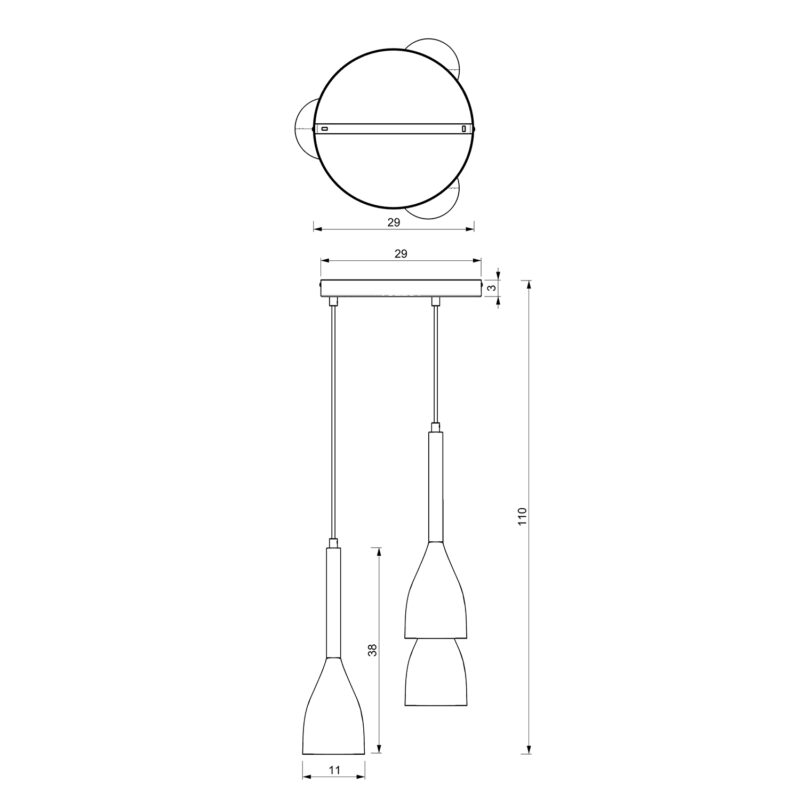 Żyrandol Luminex talerz 300mm Muza biało/złoty/drewno x3 - obrazek 5