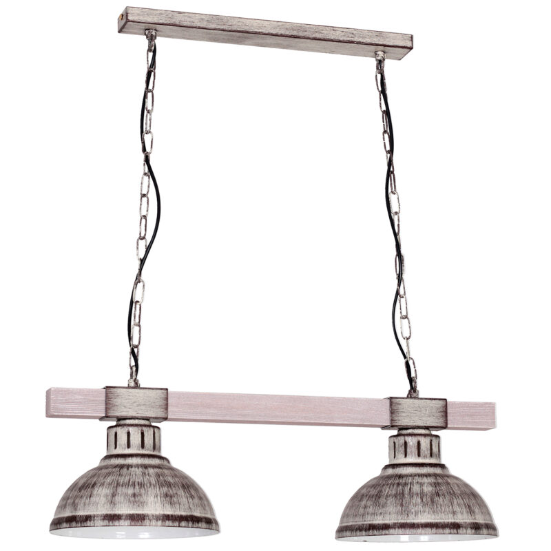 Żyrandol Luminex Hakon white wood x2