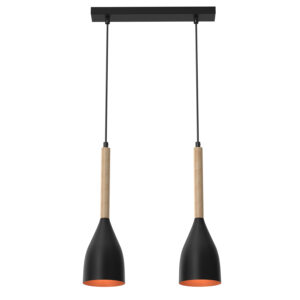 Żyrandol Luminex Muza black/gold x2