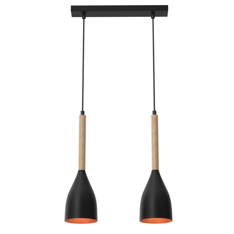Żyrandol Luminex Muza black/gold x2