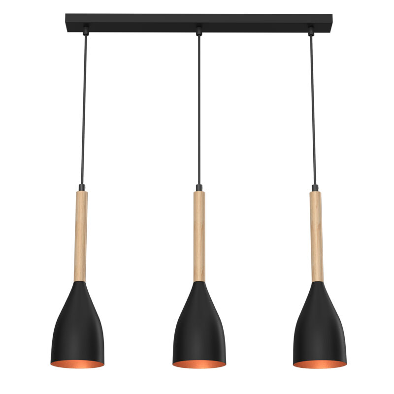 Żyrandol Luminex Muza black/gold x3