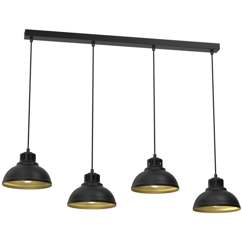 Żyrandol Luminex Sven Black/gold x4