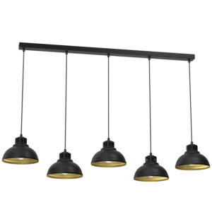 Żyrandol Luminex Sven Black/gold x5