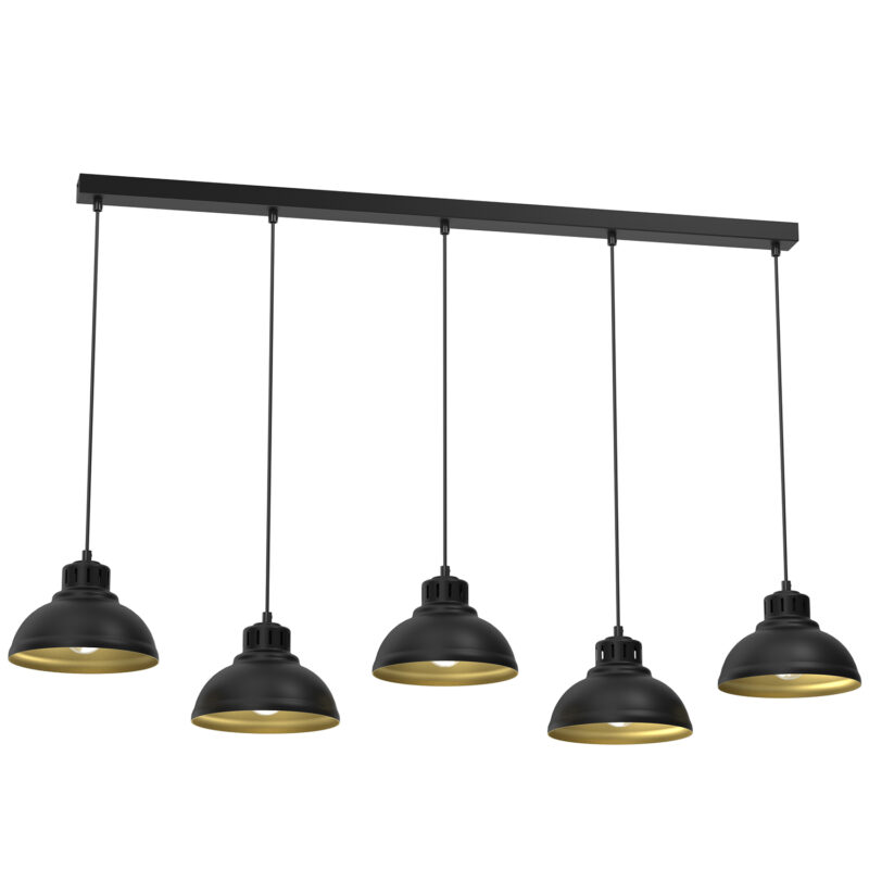 Żyrandol Luminex Sven Black/gold x5