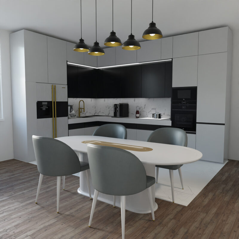 Żyrandol Luminex Sven Black/gold x5 - obrazek 4