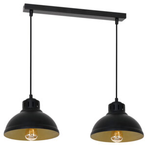 Żyrandol Luminex Sven Black/gold Inside x2