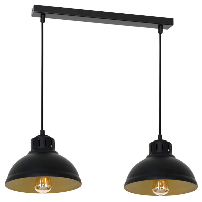 Żyrandol Luminex Sven Black/gold Inside x2