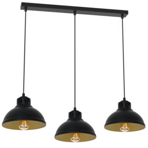 Żyrandol Luminex Sven Black/gold Inside x3