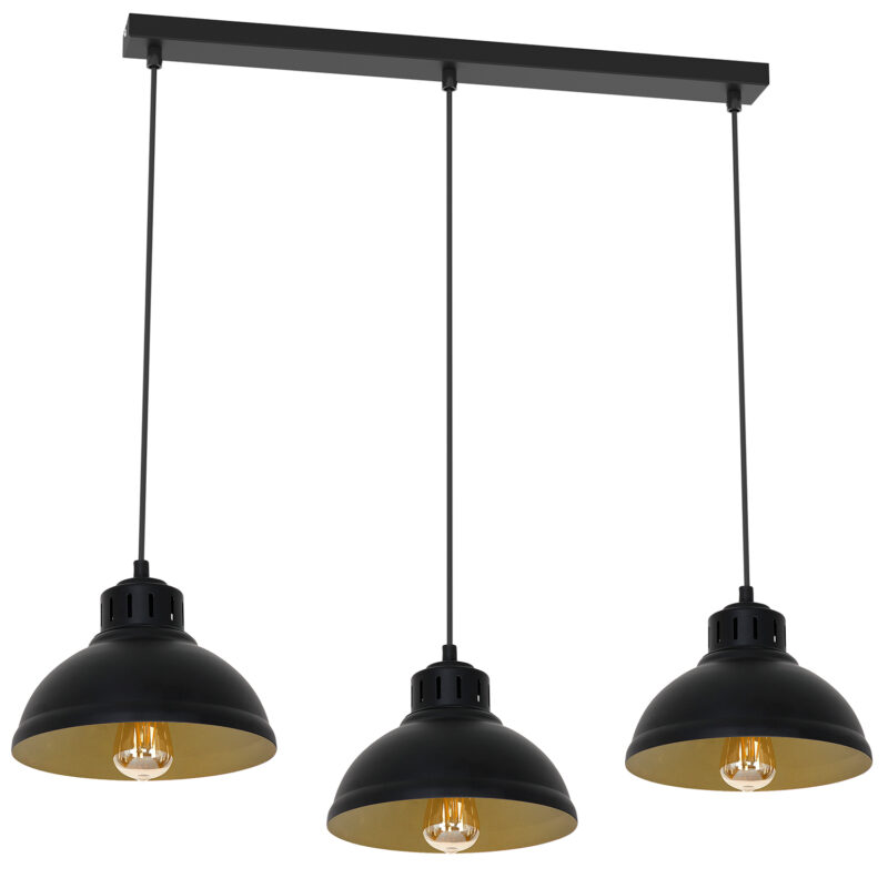 Żyrandol Luminex Sven Black/gold Inside x3