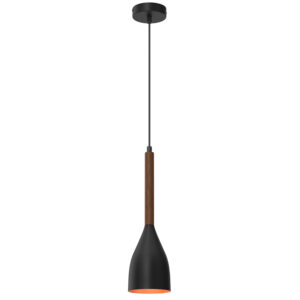 Żyrandol Luminex Muza black/gold, dark wood x1