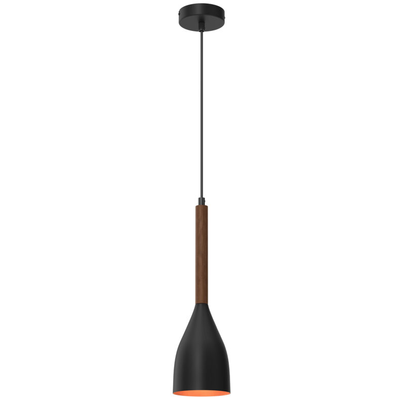 Żyrandol Luminex Muza black/gold, dark wood x1