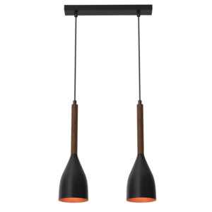 Żyrandol Luminex Muza black/gold, dark wood x2