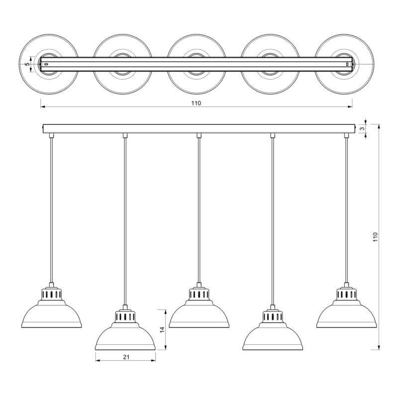 Żyrandol Luminex Sven Red x5 - obrazek 5
