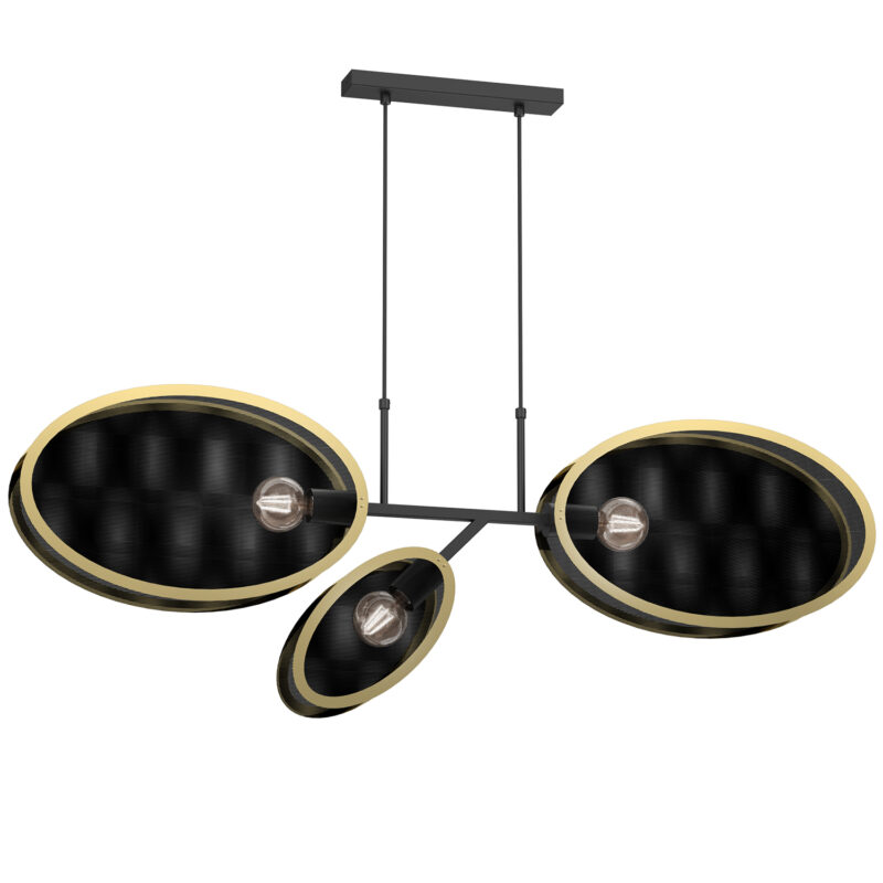 Żyrandol Luminex Hipnotic Black/gold x3