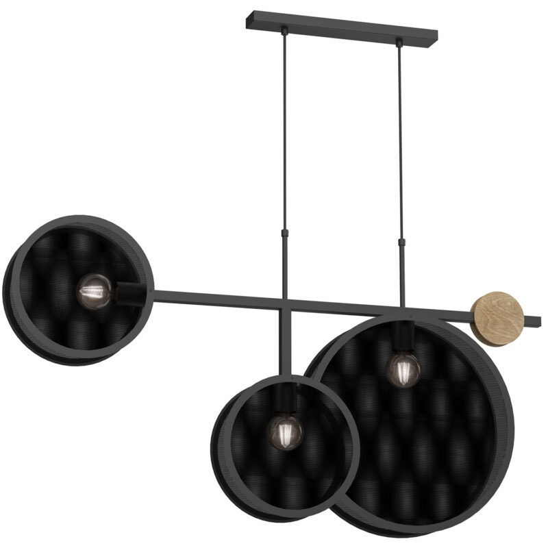 Żyrandol Luminex Rumo Black/wood x3