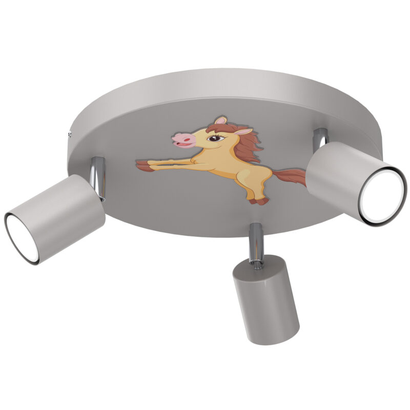 Spot Luminex Fun Horse Grey Plate Dia 300 x1
