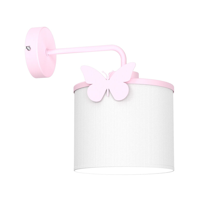 Kinkiet Luminex Sweet Butterfly Pink, Shade Dia 180/h 150 White x1