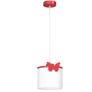 Żyrandol Luminex Sweet Butterfly Red, Shade Dia 180/h 150 White x1