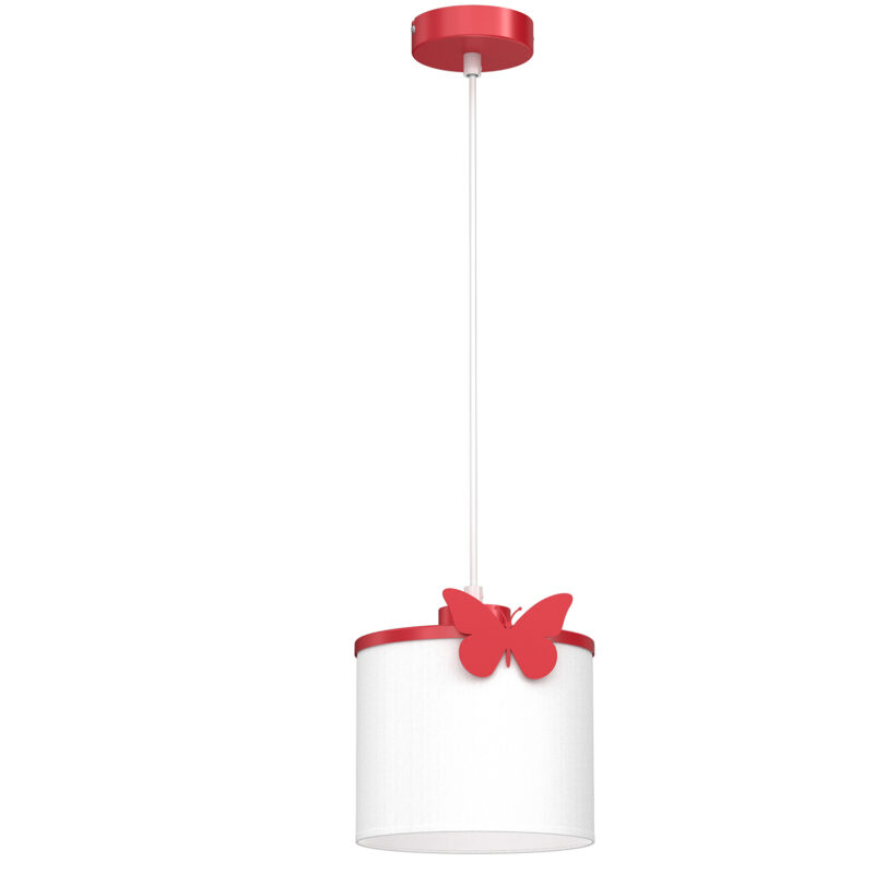 Żyrandol Luminex Sweet Butterfly Red, Shade Dia 180/h 150 White x1
