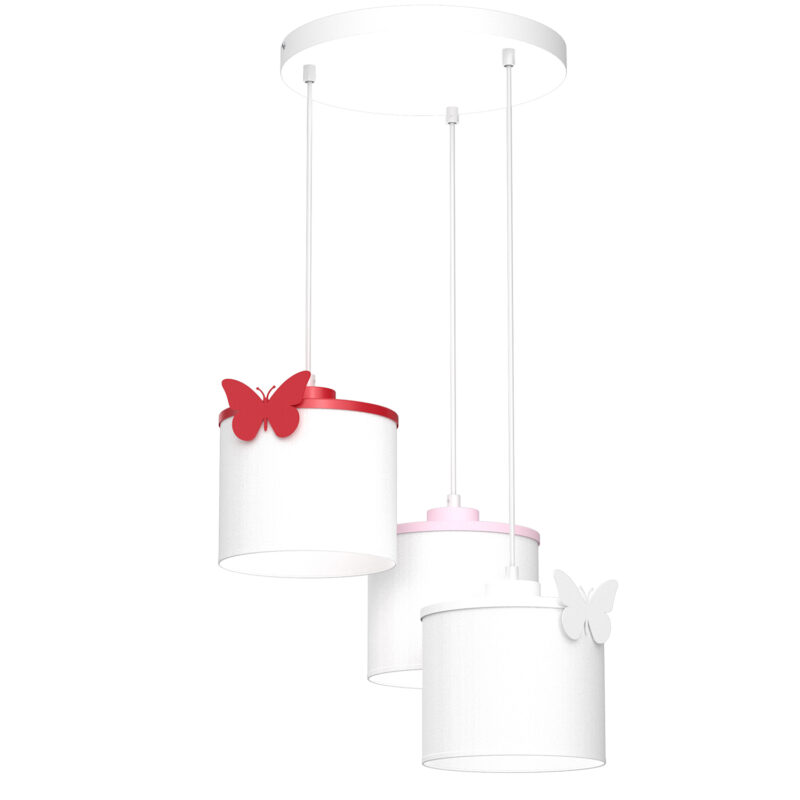 Żyrandol Luminex Sweet Butterfly Colour Mix, Shade Dia 180/h 150 White x3