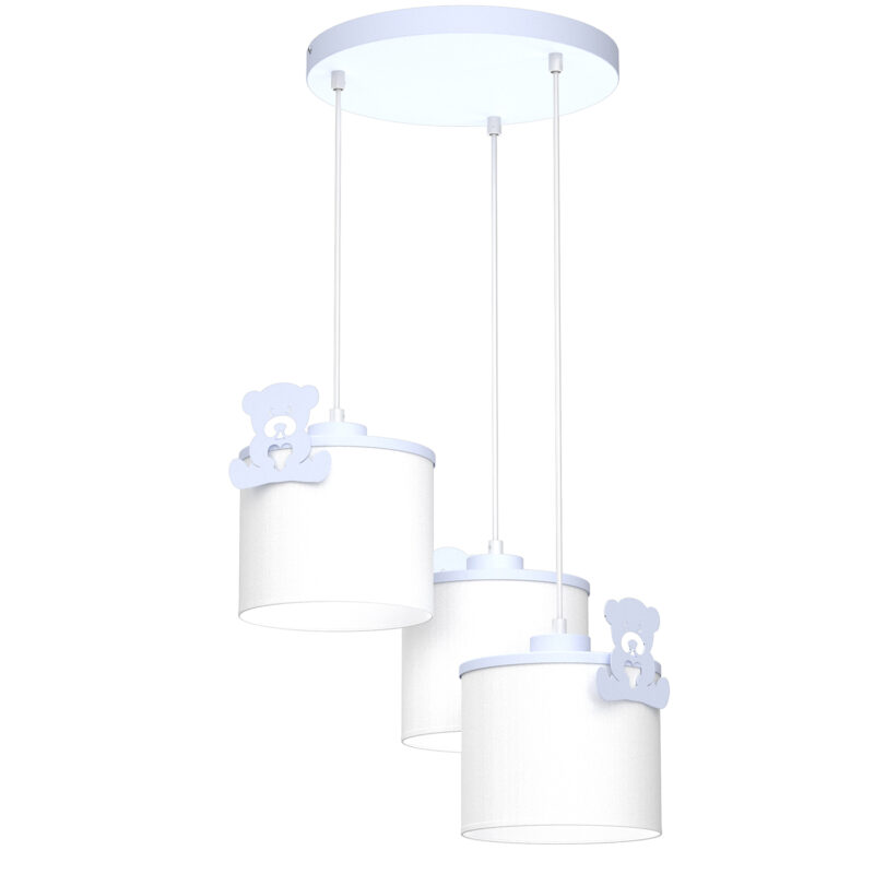 Żyrandol Luminex Sweet Bear Pink, Shade Dia 180/h 150 White x3