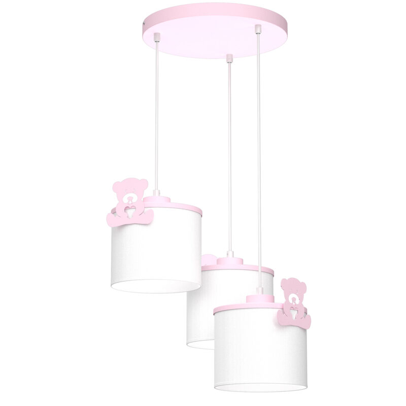 Żyrandol Luminex Sweet Bear Blue, Shade Dia 180/h 150 White x3