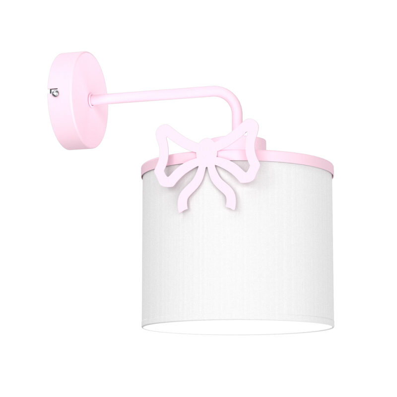 Kinkiet Luminex Sweet Bow Pink, Shade Dia 180/h 150 White x1