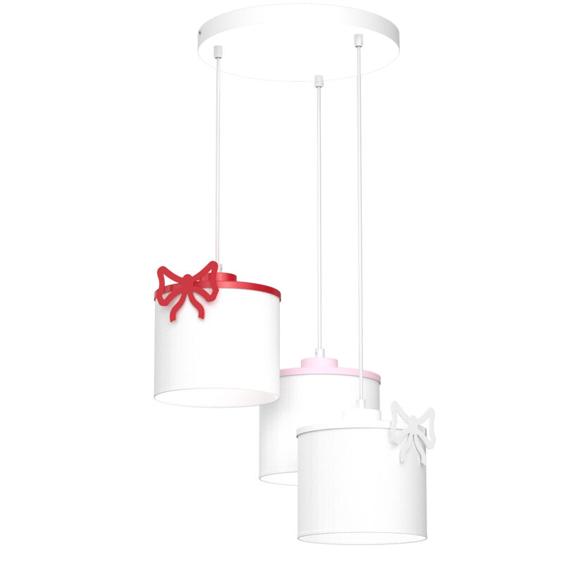 Żyrandol Luminex Sweet Bow Colour Mix, Shade Dia 180/h 150 White x3