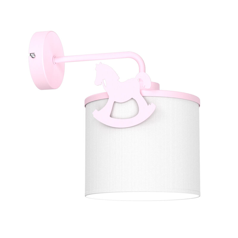 Kinkiet Luminex Sweet Horse Pink, Shade Dia 180/h 150 White x1