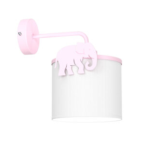 Kinkiet Luminex Sweet Elephant Pink, Shade Dia 180/h 150 White x1