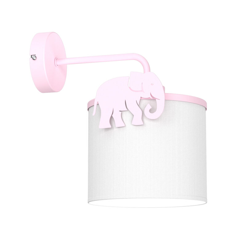 Kinkiet Luminex Sweet Elephant Pink, Shade Dia 180/h 150 White x1