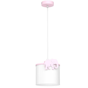 Żyrandol Luminex Sweet Elephant Pink, Shade Dia 180/h 150 White x1