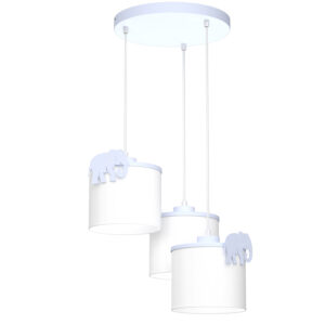 Żyrandol Luminex Sweet Elephant Blue, Shade Dia 180/h 150 White x3