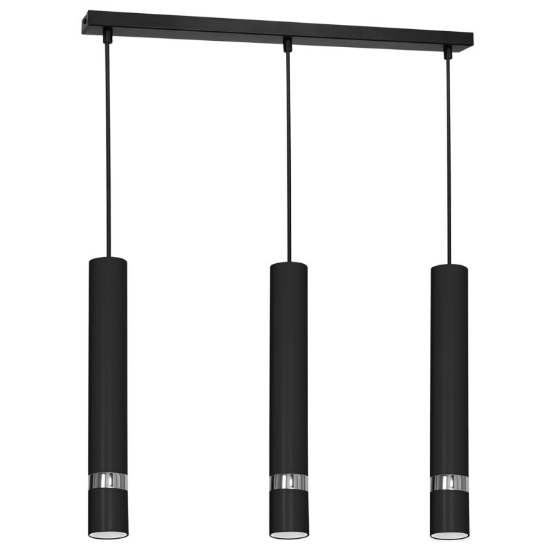 Żyrandol Luminex Reno black/chrome x3