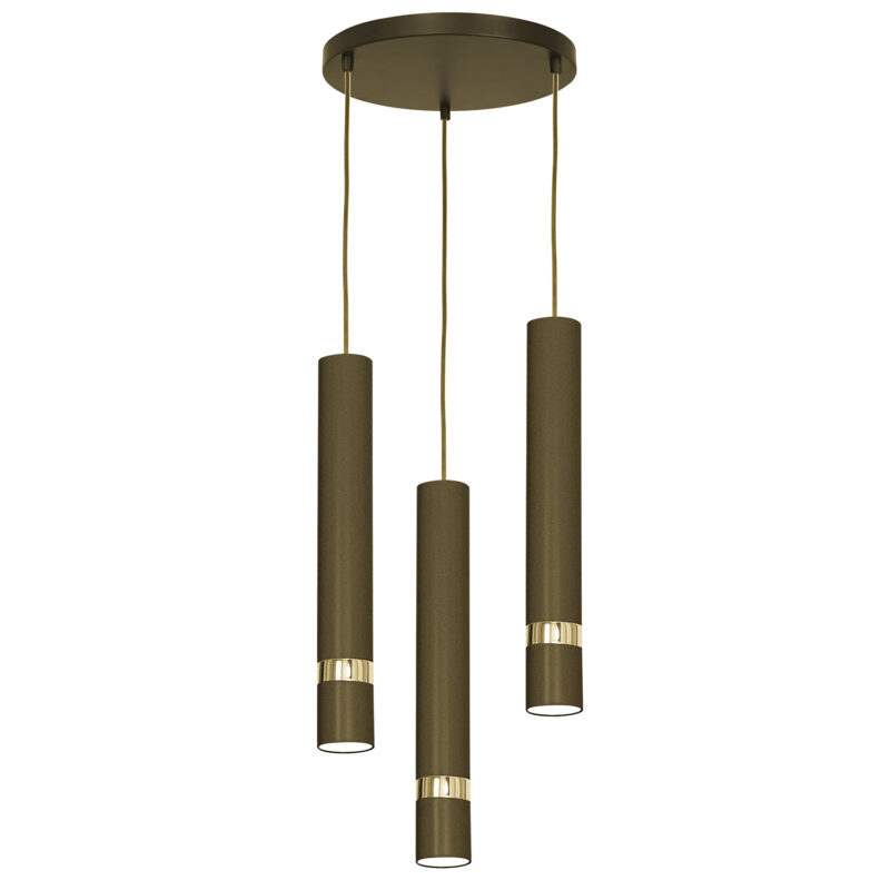 Żyrandol Luminex Reno Plate Dia 300 Titanium Gold/gold x3