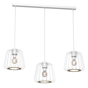Żyrandol Luminex Trad Short Shade White/wood Decor x3