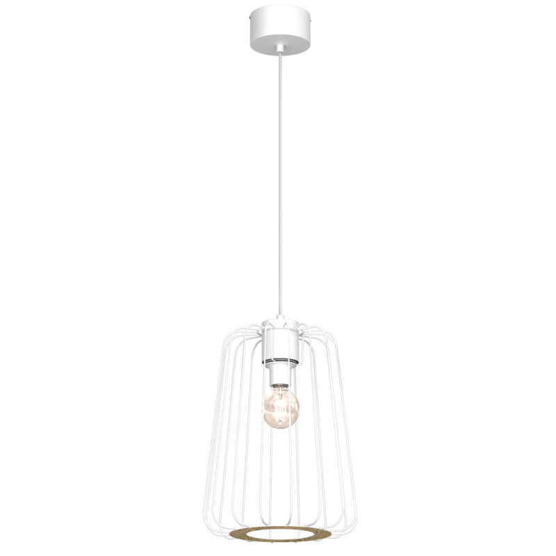 Żyrandol Luminex Trad Long Shade White/wood Decor x1