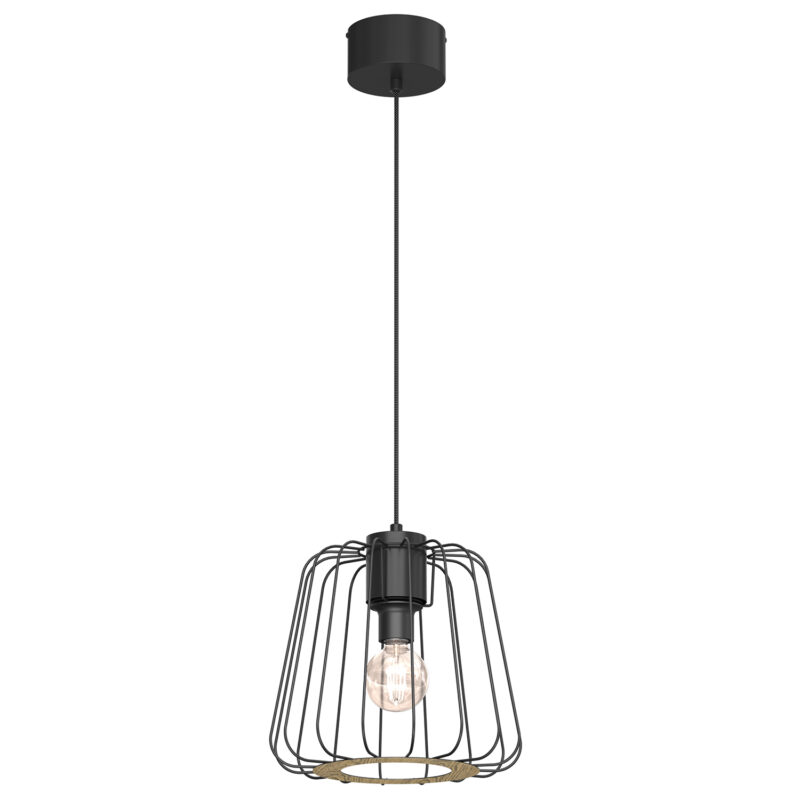 Żyrandol Luminex Trad Short Shade Black/wood Decor x1