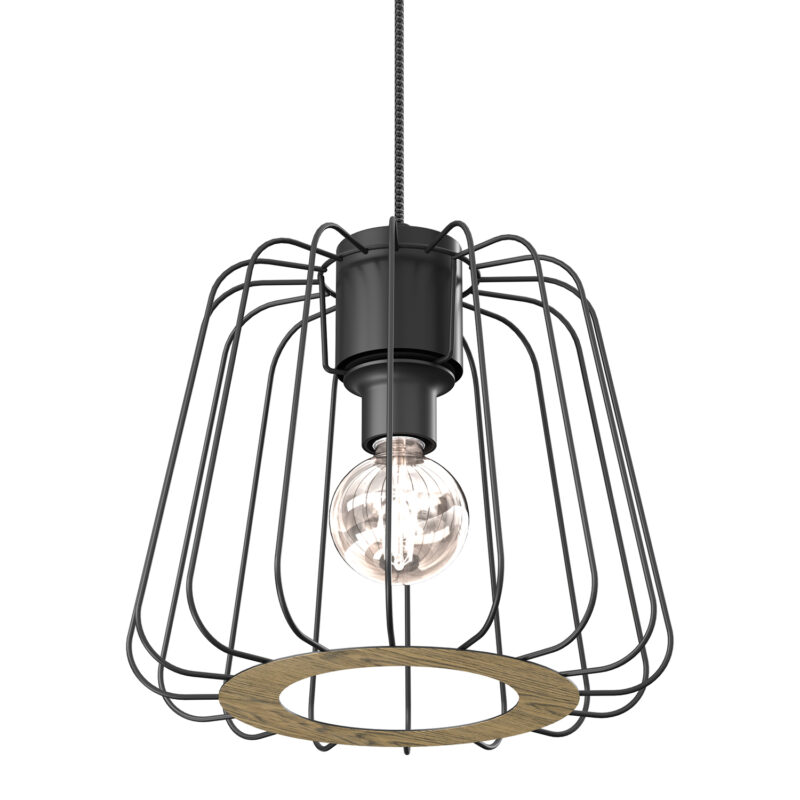 Żyrandol Luminex Trad Short Shade Black/wood Decor x1 - obrazek 3