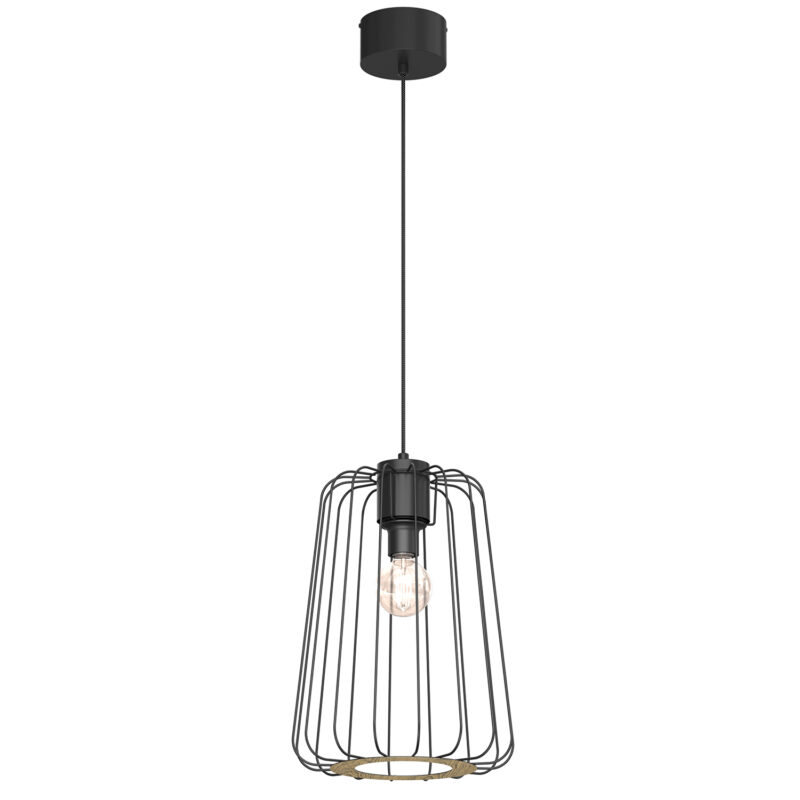 Żyrandol Luminex Trad Long Shade Black/wood Decor x1