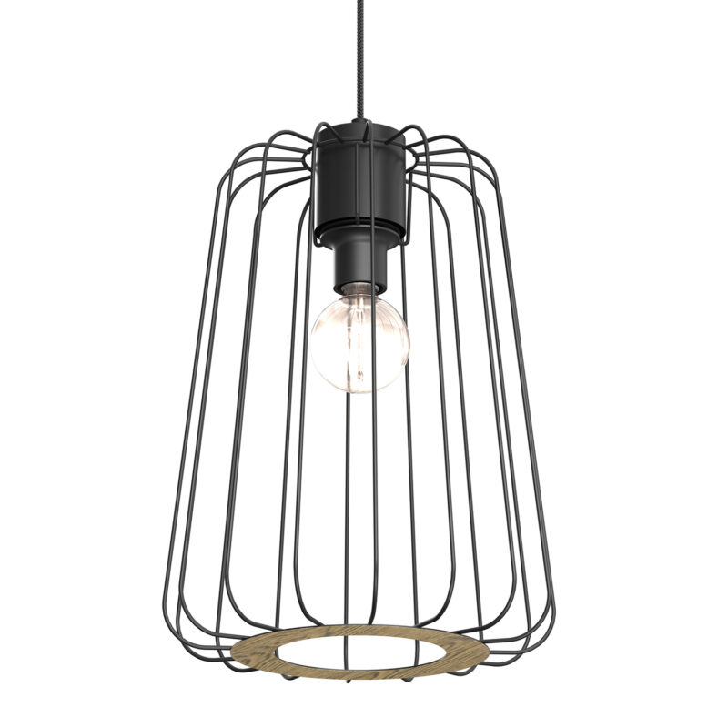 Żyrandol Luminex Trad Long Shade Black/wood Decor x1 - obrazek 3