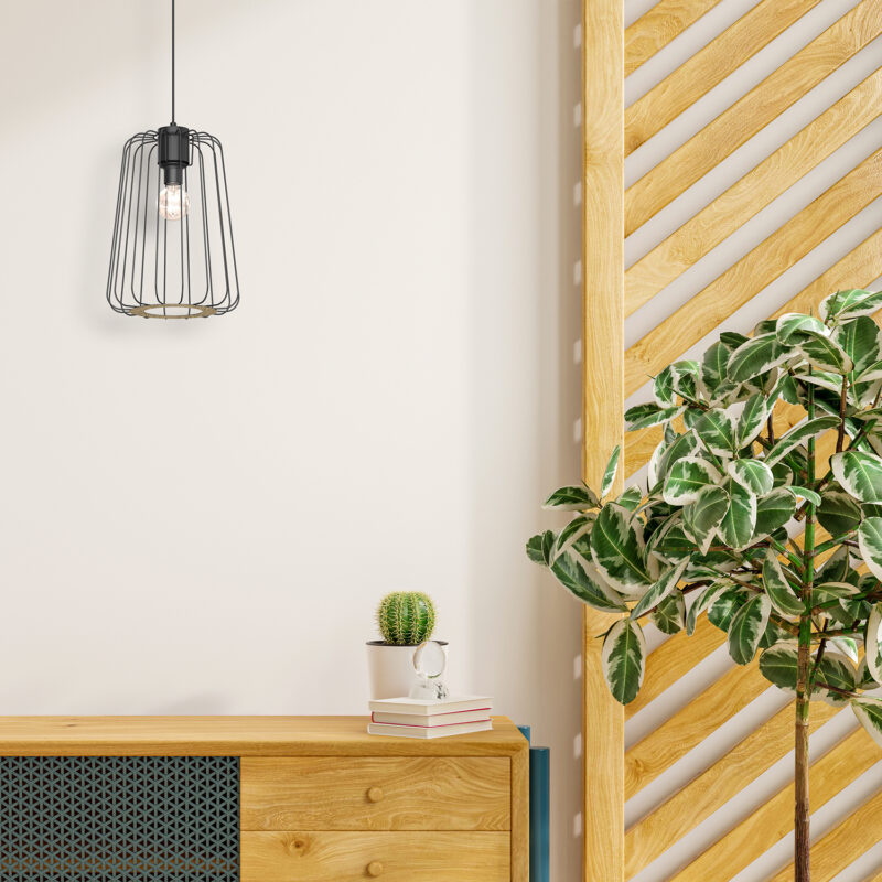 Żyrandol Luminex Trad Long Shade Black/wood Decor x1 - obrazek 4