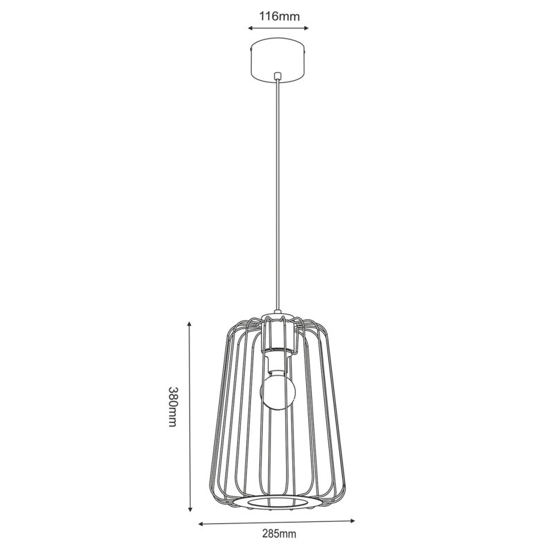 Żyrandol Luminex Trad Long Shade Black/wood Decor x1 - obrazek 5