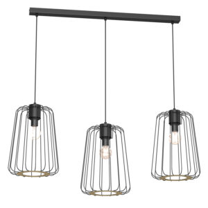 Żyrandol Luminex Trad Long Shade Black/wood Decor x3