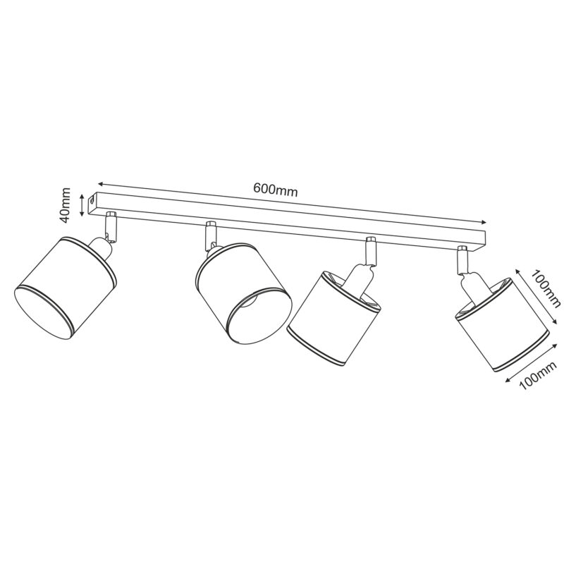 Spot Luminex Jute Line Bar 600 Black x4 - obrazek 5
