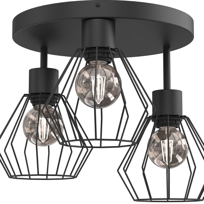 Plafon Luminex Parkla Basket Black x3 - obrazek 3