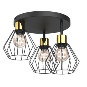 Plafon Luminex Parkla Basket Black/gold x3