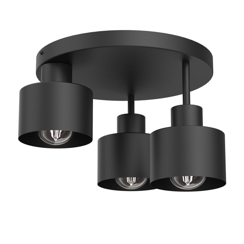 Plafon Luminex Parkla Klosz Metal Black x3